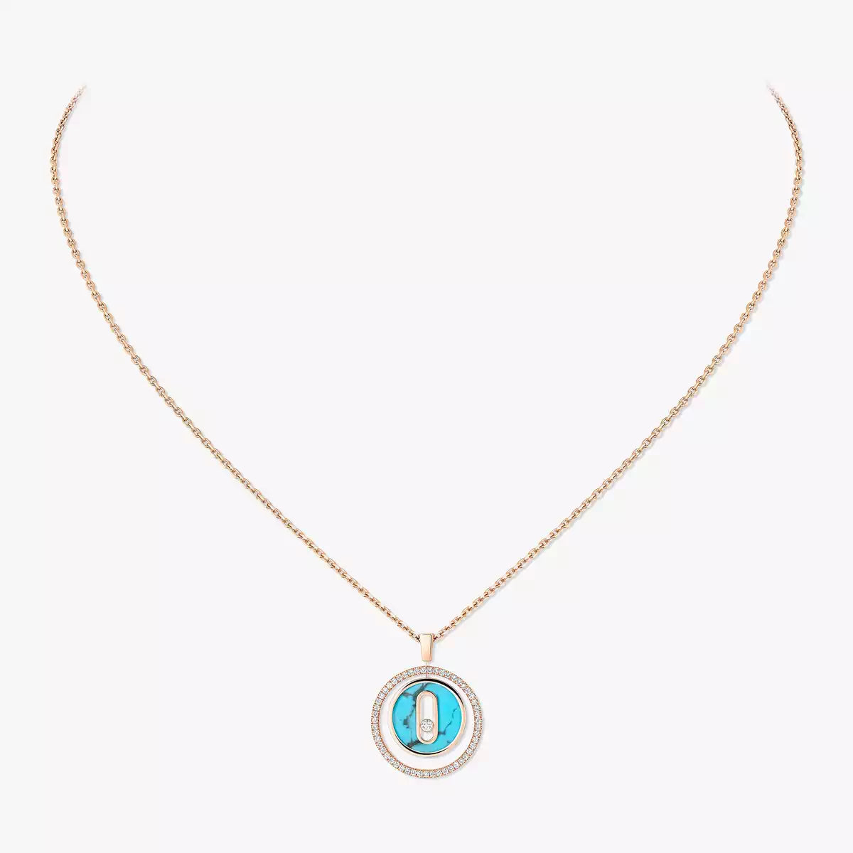 [Luxe Jewellery] Lucky Move Diamond Necklace in Rose Gold and White Mother-of-Pearl