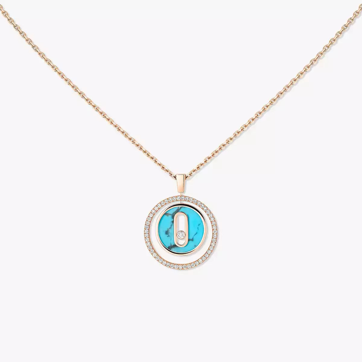 [Luxe Jewellery] Lucky Move Diamond Necklace in Rose Gold and White Mother-of-Pearl