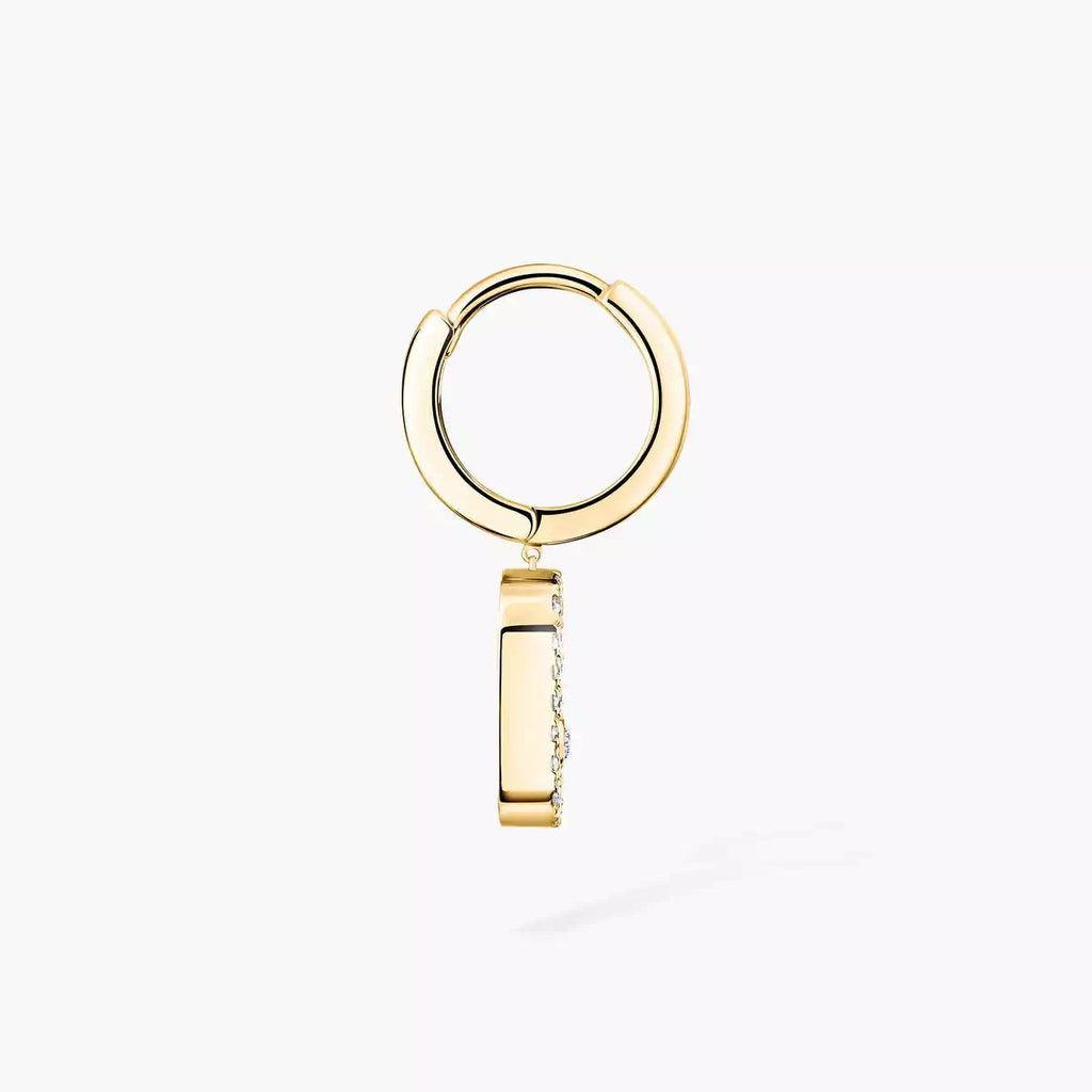 [LUXE JEWELRY]Move Uno Single Diamond Hoop Earring