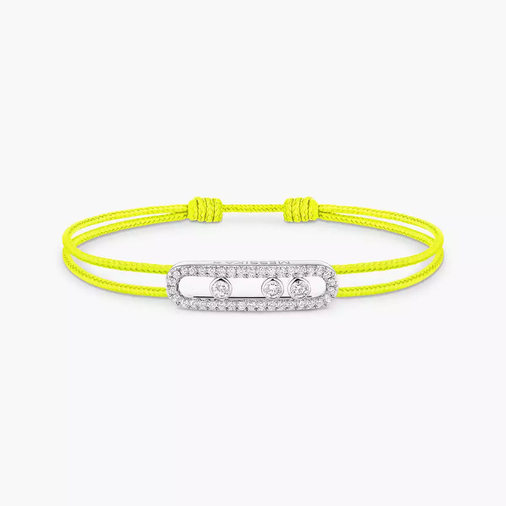 [Luxe Jewellery] Messika Care(s) pink cord pavé bracelet