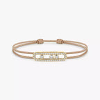 [Luxe Jewellery] Messika Care(s) pink cord pavé bracelet