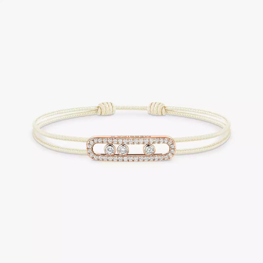 [Luxe Jewellery] Messika Care(s) pink cord pavé bracelet