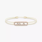 [Luxe Jewellery] Messika Care(s) pink cord pavé bracelet