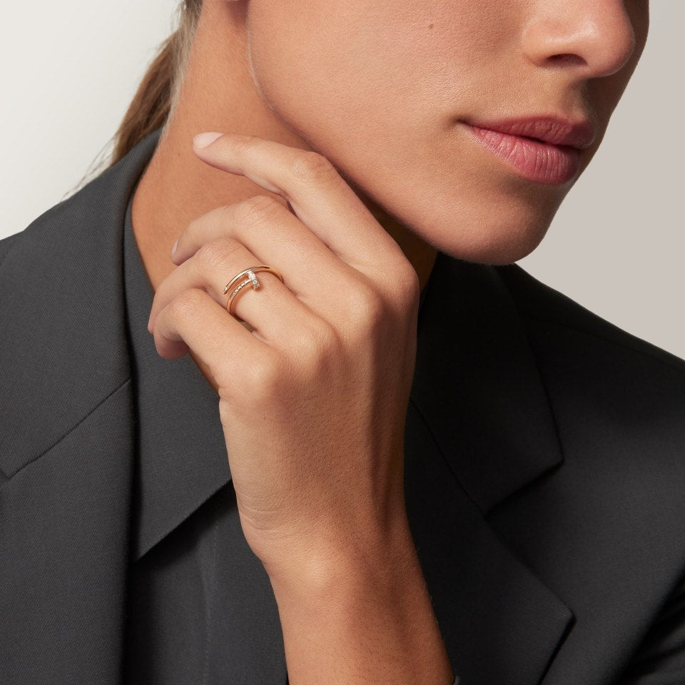 [LUXE JEWELRY] JUSTE 1.8MM HALF DIAMOND RING