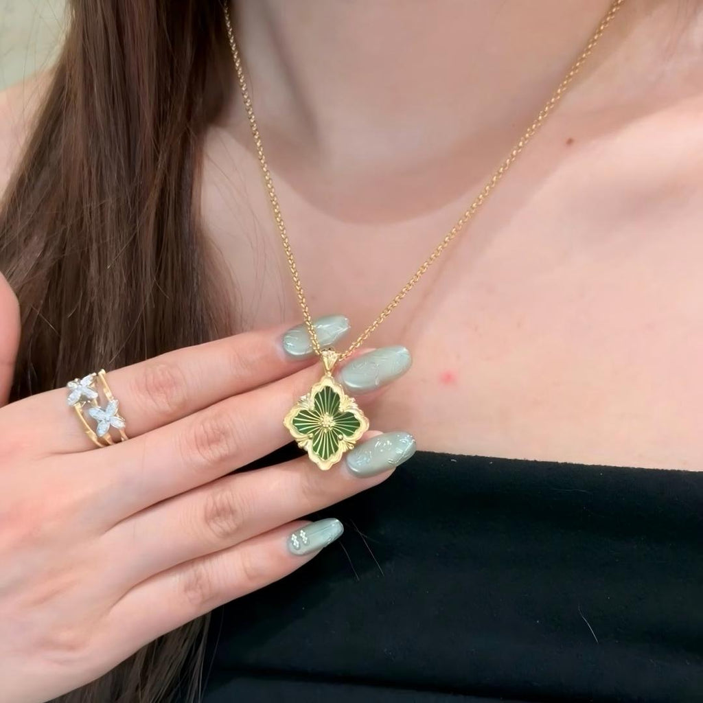 [LUXE JEWELRY] OPERA TULLE ENAMEL NECKLACE