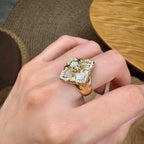 [LUXE JEWELRY] OPERA TULLE  RING WITH  ENAMEL BACKGROUND