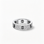[LUXE JEWELRY] LOVE RING 5.5MM DIAMONDS PAVED CERAMIC