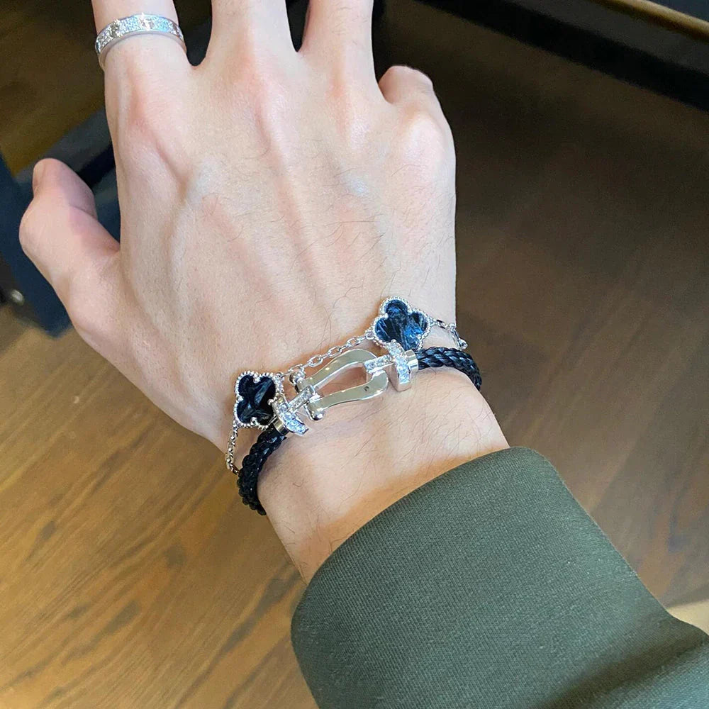 [LUXE JEWELRY]CLOVER 5 MOTIF PIETERSITE BRACELET COLLECTION