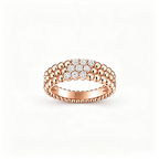[LUXE JEWELRY] THREE-ROW DIAMOND RING
