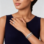 [LUXE JEWELRY] THREE-ROW DIAMOND RING