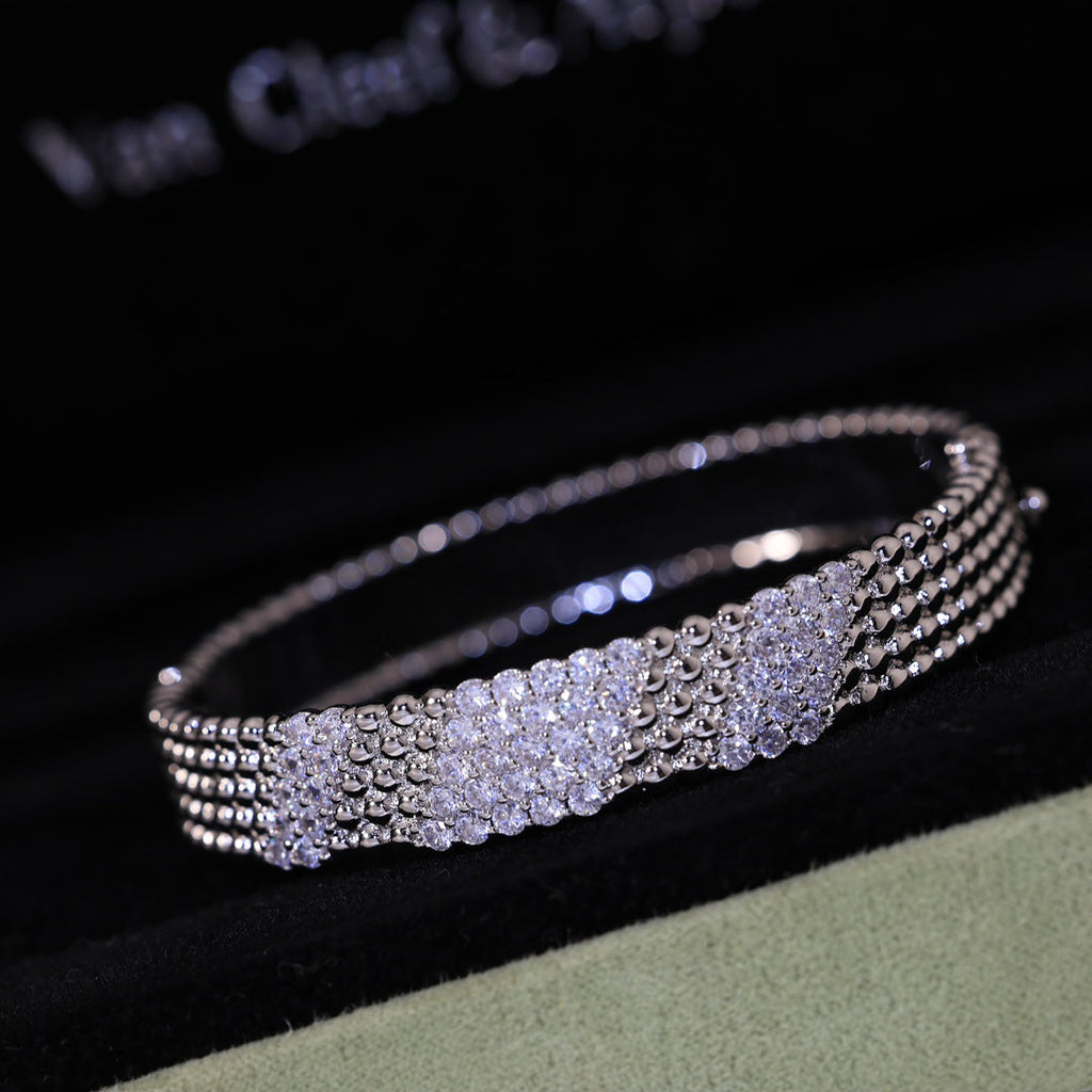 [LUXE JEWELRY]  FIVE-ROW DIAMOND BRACELET