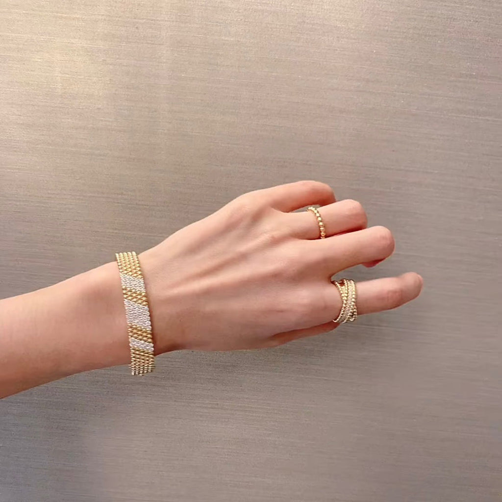 [LUXE JEWELRY]  FIVE-ROW DIAMOND BRACELET