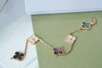 [LUXE JEWELRY] CLOVER 5 MOTIF GRAY MOP BRACELET COLLECTION
