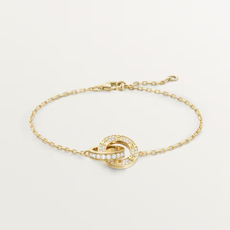 [LUXE JEWELRY] LOVE DOUBLE RING FULL DIAMOND BRACELET