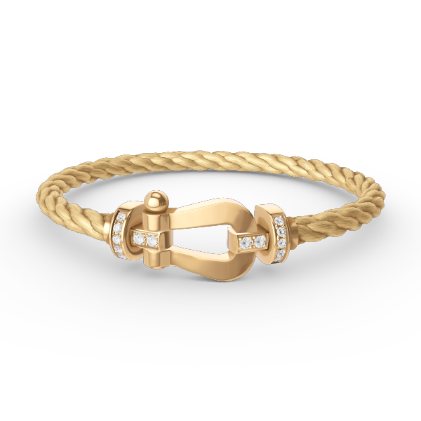 [LUXE JEWELRY]FORCE LARGE HORSESHOE HALF DIAMOND BRACELET GOLD