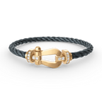 [LUXE JEWELRY]FORCE LARGE HORSESHOE HALF DIAMOND BRACELET GOLD