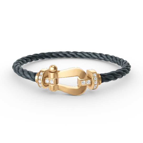 [LUXE JEWELRY]FORCE LARGE HORSESHOE HALF DIAMOND BRACELET GOLD
