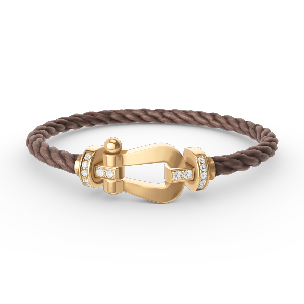 [LUXE JEWELRY]FORCE LARGE HORSESHOE HALF DIAMOND BRACELET GOLD