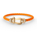 [LUXE JEWELRY]FORCE LARGE HORSESHOE HALF DIAMOND BRACELET GOLD
