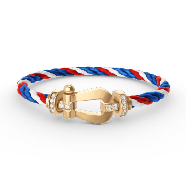 [LUXE JEWELRY]FORCE LARGE HORSESHOE HALF DIAMOND BRACELET GOLD