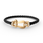 [LUXE JEWELRY]FORCE LARGE HORSESHOE HALF DIAMOND BRACELET GOLD