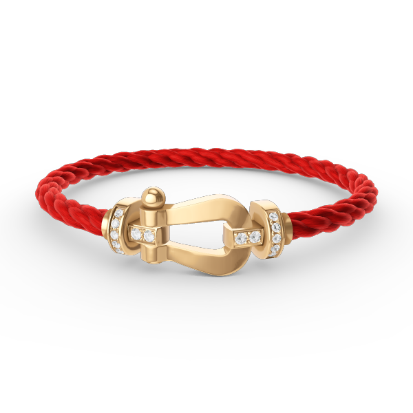 [LUXE JEWELRY]FORCE LARGE HORSESHOE HALF DIAMOND BRACELET GOLD