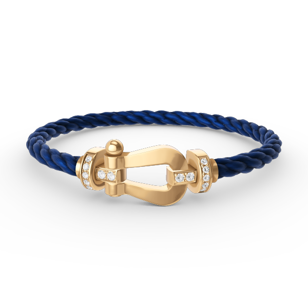 [LUXE JEWELRY]FORCE LARGE HORSESHOE HALF DIAMOND BRACELET GOLD