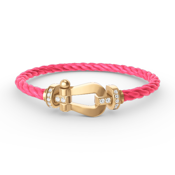 [LUXE JEWELRY]FORCE LARGE HORSESHOE HALF DIAMOND BRACELET GOLD