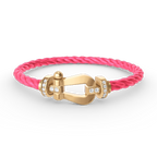 [LUXE JEWELRY]FORCE LARGE HORSESHOE HALF DIAMOND BRACELET GOLD