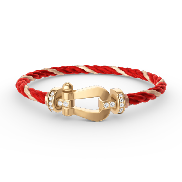 [LUXE JEWELRY]FORCE LARGE HORSESHOE HALF DIAMOND BRACELET GOLD