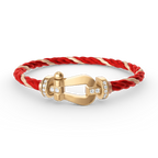 [LUXE JEWELRY]FORCE LARGE HORSESHOE HALF DIAMOND BRACELET GOLD