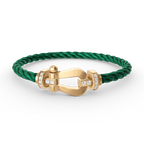 [LUXE JEWELRY]FORCE LARGE HORSESHOE HALF DIAMOND BRACELET GOLD