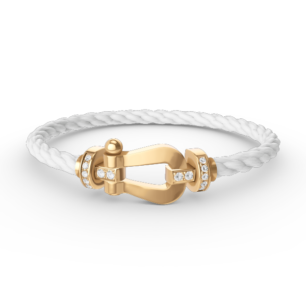 [LUXE JEWELRY]FORCE LARGE HORSESHOE HALF DIAMOND BRACELET GOLD