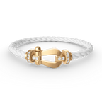 [LUXE JEWELRY]FORCE LARGE HORSESHOE HALF DIAMOND BRACELET GOLD