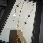 [LUXE JEWELRY]DETACHABLE CLOVER 15(11+4) FLOWER ROSE GOLD NECKLACE SET