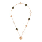 [Luxe]DETACHABLE CLOVER 15(11+4) FLOWER ROSE GOLD NECKLACE SET
