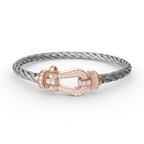 [LUXE JEWELRY]FORCE LARGE HORSESHOE FULL DIAMOND BRACELET ROSE GOLD