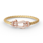 [LUXE JEWELRY]FORCE LARGE HORSESHOE FULL DIAMOND BRACELET ROSE GOLD