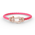 [LUXE JEWELRY]FORCE LARGE HORSESHOE FULL DIAMOND BRACELET ROSE GOLD