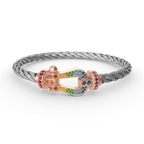 [LUXE JEWELRY]FORCE LARGE HORSESHOE  COLORED DIAMOND BRACELET ROSE GOLD