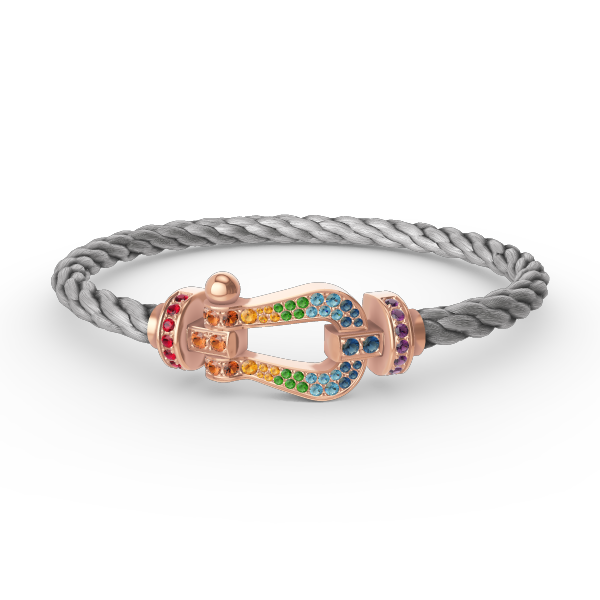 [LUXE JEWELRY]FORCE LARGE HORSESHOE  COLORED DIAMOND BRACELET ROSE GOLD