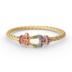 [LUXE JEWELRY]FORCE LARGE HORSESHOE  COLORED DIAMOND BRACELET ROSE GOLD