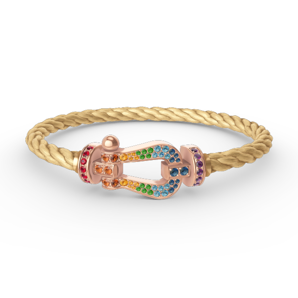 [LUXE JEWELRY]FORCE LARGE HORSESHOE  COLORED DIAMOND BRACELET ROSE GOLD