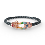 [LUXE JEWELRY]FORCE LARGE HORSESHOE  COLORED DIAMOND BRACELET ROSE GOLD