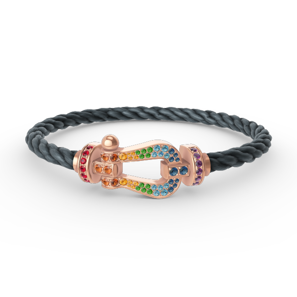[LUXE JEWELRY]FORCE LARGE HORSESHOE  COLORED DIAMOND BRACELET ROSE GOLD