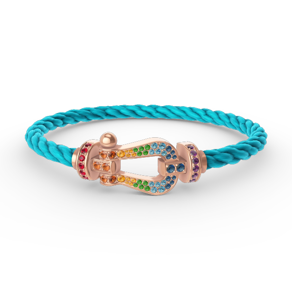 [LUXE JEWELRY]FORCE LARGE HORSESHOE  COLORED DIAMOND BRACELET ROSE GOLD