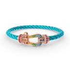 [LUXE JEWELRY]FORCE LARGE HORSESHOE  COLORED DIAMOND BRACELET ROSE GOLD
