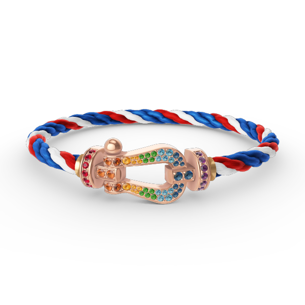 [LUXE JEWELRY]FORCE LARGE HORSESHOE  COLORED DIAMOND BRACELET ROSE GOLD