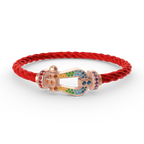 [LUXE JEWELRY]FORCE LARGE HORSESHOE  COLORED DIAMOND BRACELET ROSE GOLD