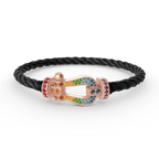 [LUXE JEWELRY]FORCE LARGE HORSESHOE  COLORED DIAMOND BRACELET ROSE GOLD
